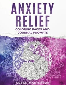 Anxiety relief coloring pages and journal prompts
